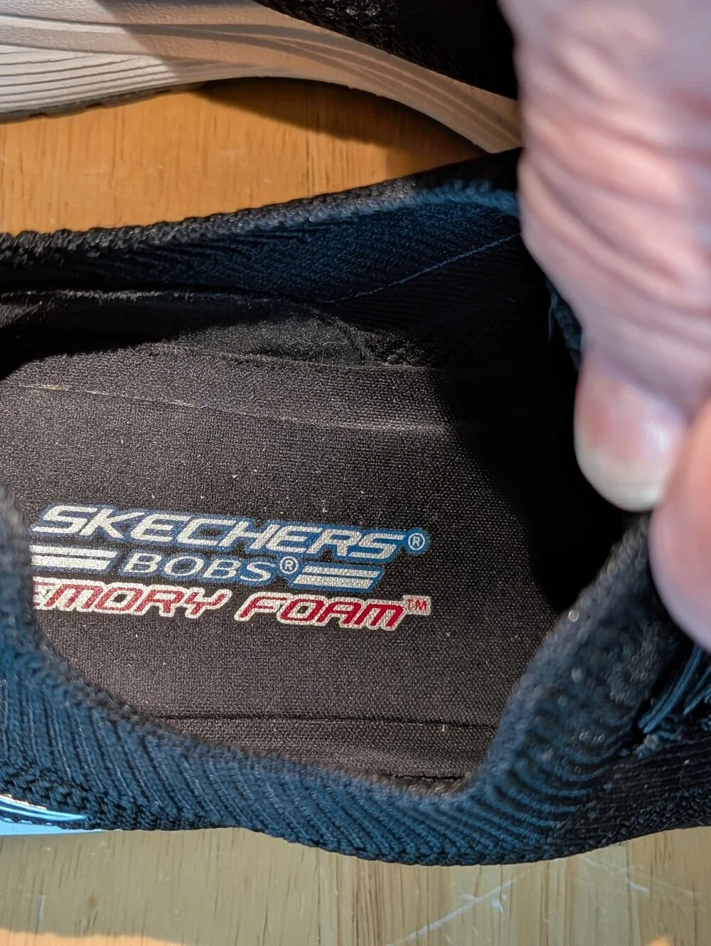 Skechers Black Knit Slip-On Sneakers - Lightweight Comfort Size 8